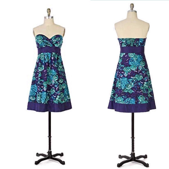 Anthropologie Dresses & Skirts - Anthropologie | Alloy Floral Strapless Dress sz 2